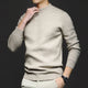 Men's long-sleeve mock neck sweater with ribbed trims