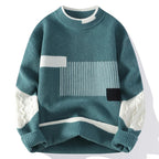 Cable knit crew neck sweater