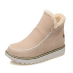 Women's ankle boots with light trim and flat ridged soles