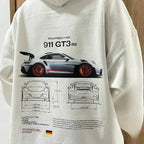 Unisex Porsche 911 graphic print hooded sweatshirt