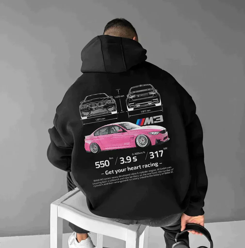 Unisex Porsche 911 graphic print hooded sweatshirt