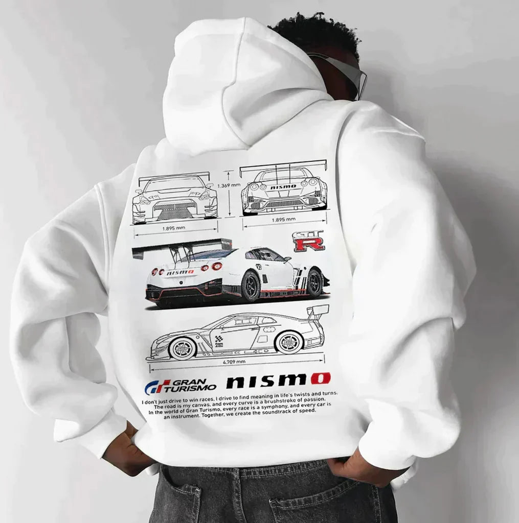 Unisex Porsche 911 graphic print hooded sweatshirt
