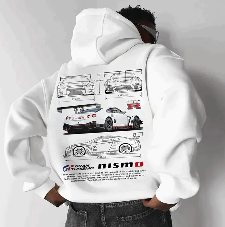Unisex Porsche 911 graphic print hooded sweatshirt
