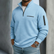 Men's textured quarter-zip jumper with mock neck and zipped pockets
