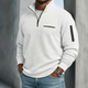 Men's textured quarter-zip jumper with mock neck and zipped pockets
