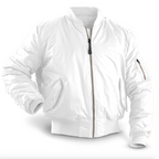 Men's quilted bomber jacket with zip front and side pockets
