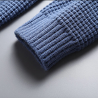 Knit cardigan with shawl collar buttons and patch pockets