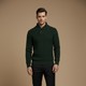 Men's textured turtleneck sweater with cowl collar and button detail