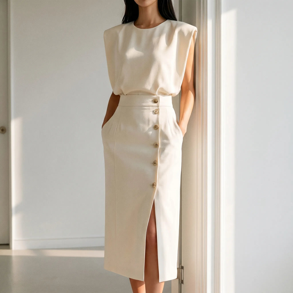 Sculptara - Tailored Sleeveless Midi Dress