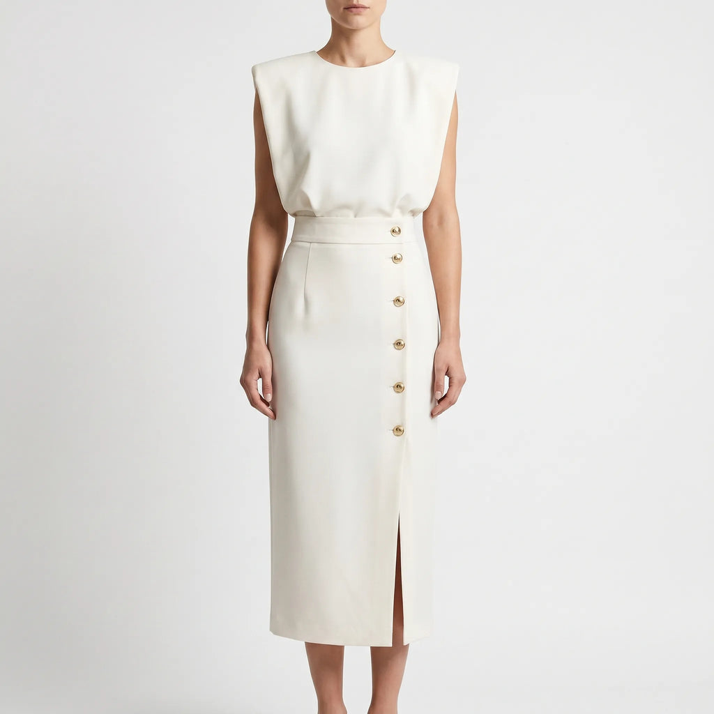 Sculptara - Tailored Sleeveless Midi Dress