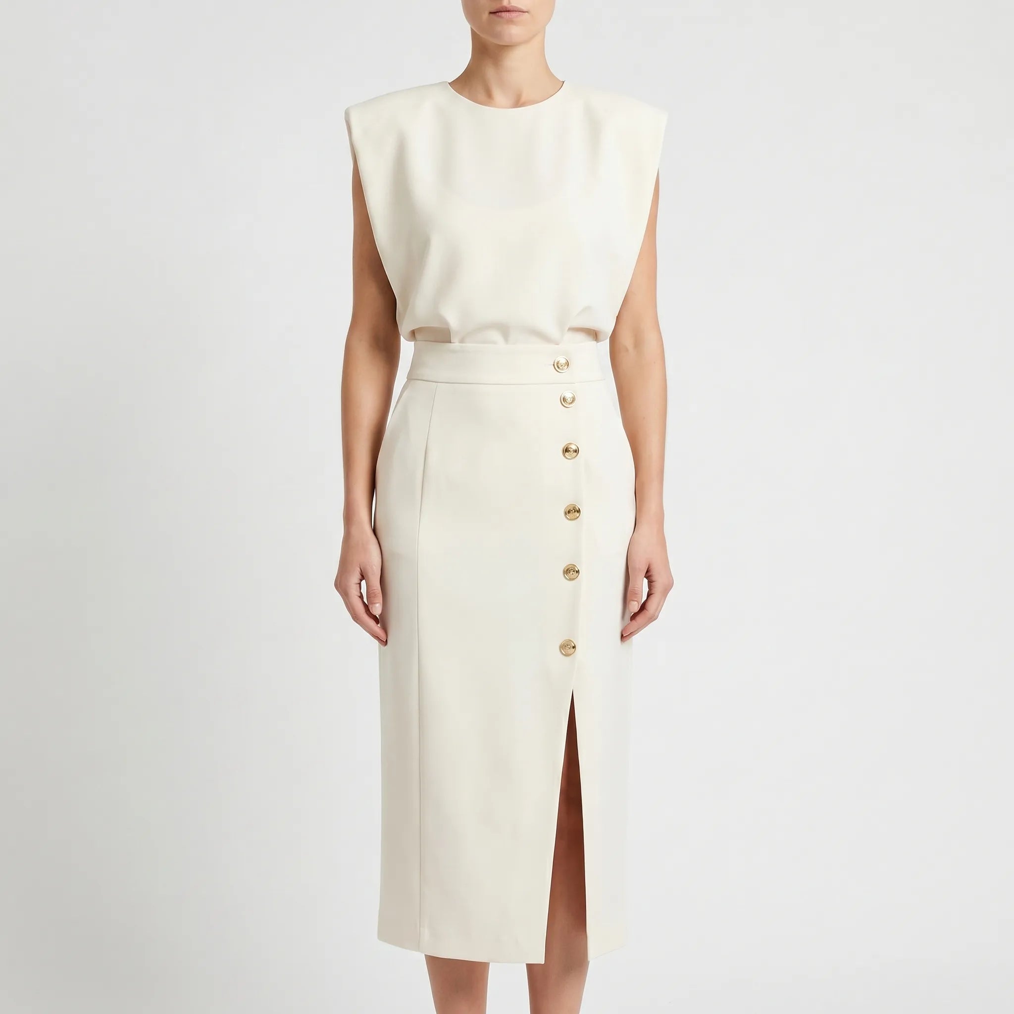 Sculptara - Tailored Sleeveless Midi Dress