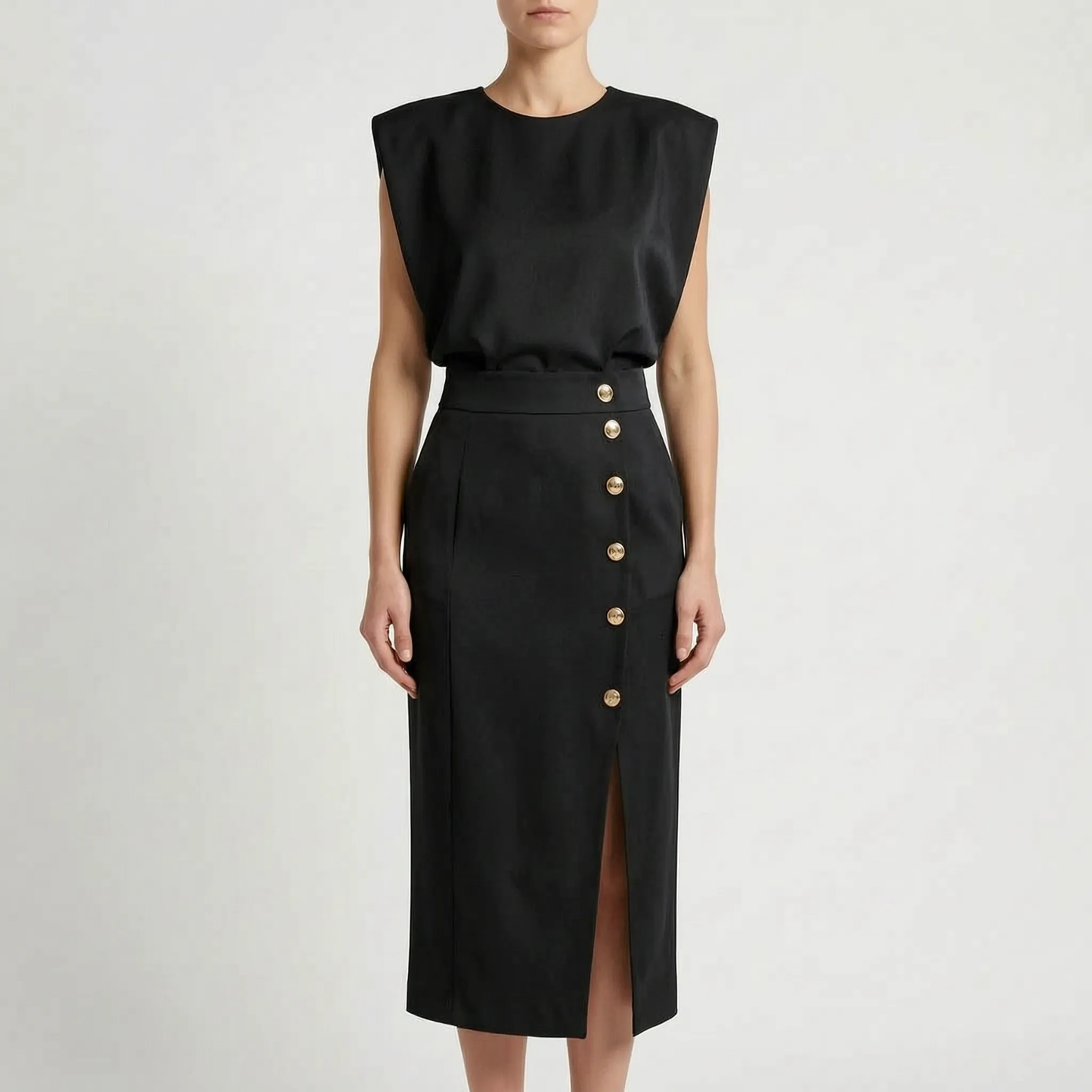 Sculptara - Tailored Sleeveless Midi Dress