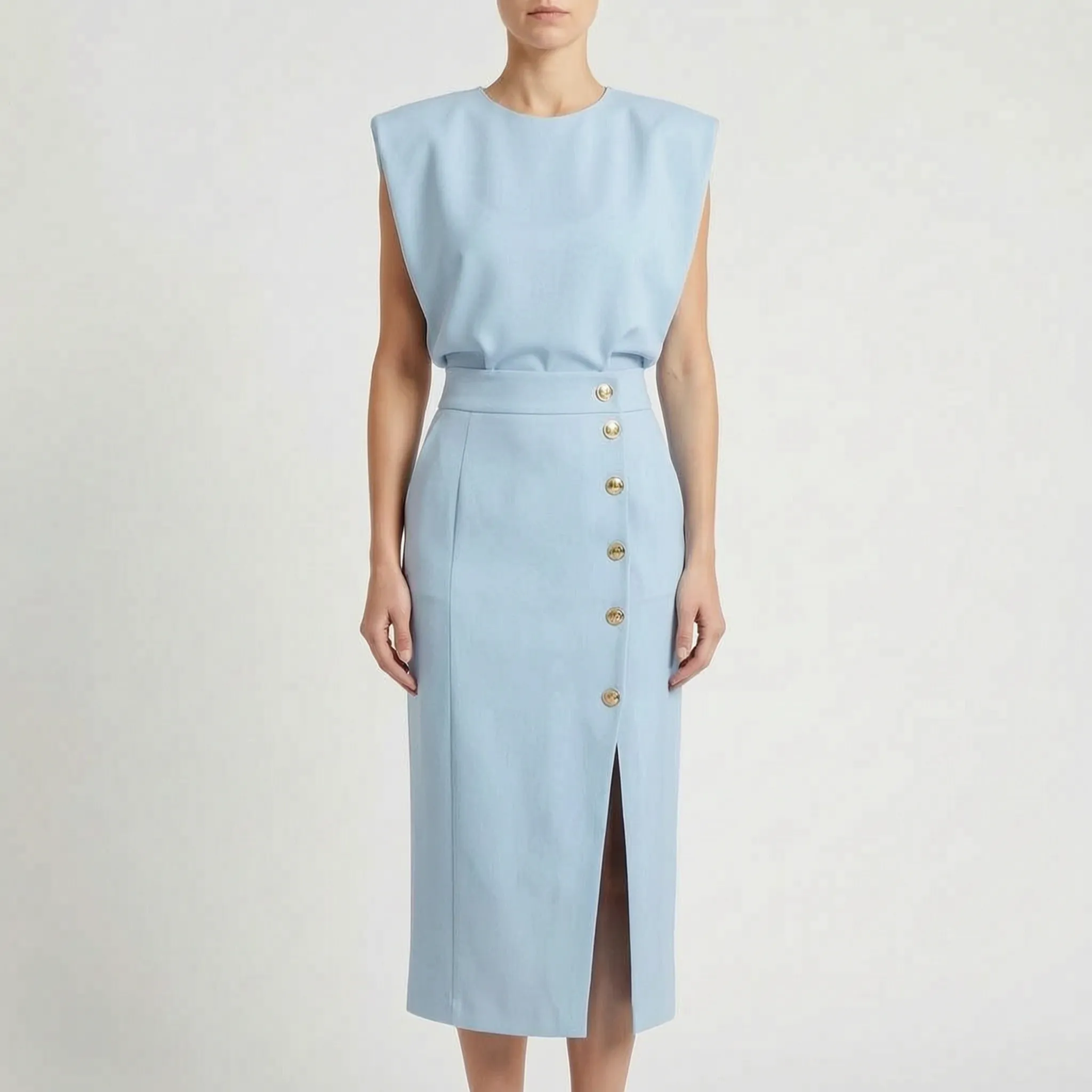 Sculptara - Tailored Sleeveless Midi Dress