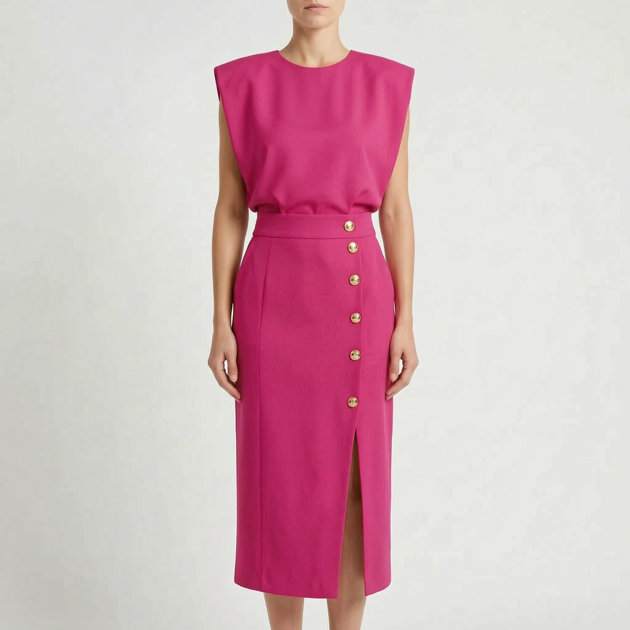 Sculptara - Tailored Sleeveless Midi Dress
