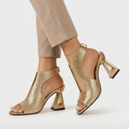 Sculptica  - Sculptural Block Heeled Sandals Evening Dinner Events