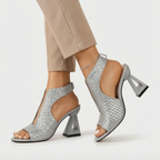 Sculptica  - Sculptural Block Heeled Sandals Evening Dinner Events