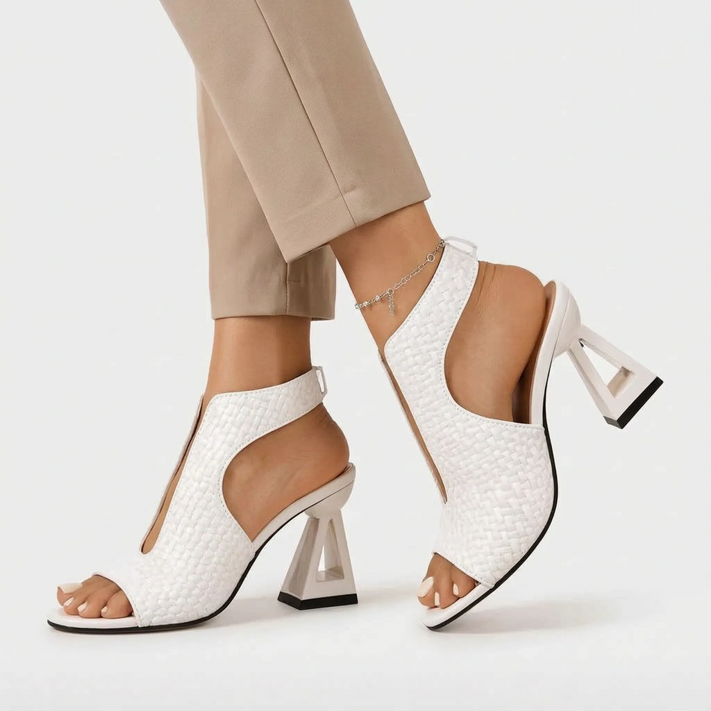 Sculptica  - Sculptural Block Heeled Sandals Evening Dinner Events