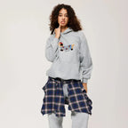 Women's hoodie with dog graphic and kangaroo pocket
