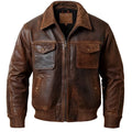Men's aviator jacket with zip front, spread collar and ribbed cuffs