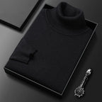 Ribbed turtleneck sweater with long sleeves and cuffed hem