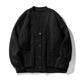Women's oversized ribbed V-neck cardigan with buttons and patch pockets