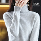 Women's long-sleeve ribbed turtleneck sweater