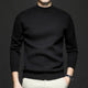 Men's long-sleeve mock neck sweater with ribbed trims