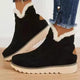 Women's ankle boots with light trim and flat ridged soles