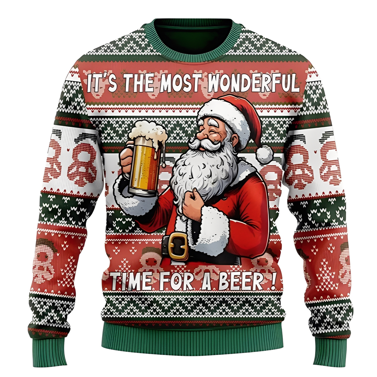 Camel printed festive crewneck sweatshirt with long sleeves