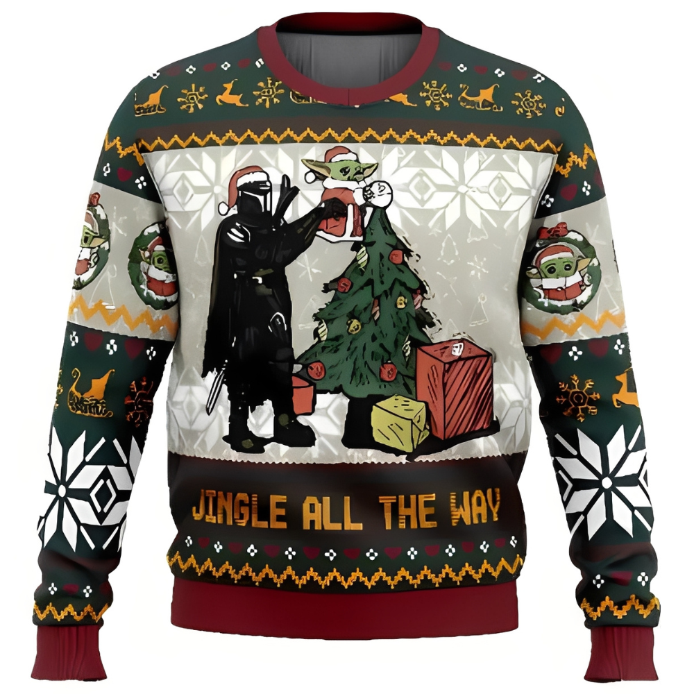 Camel printed festive crewneck sweatshirt with long sleeves