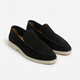 Men's slip-on loafers with stitched trim and contrast soles