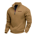 Men's quarter-zip fleece sweatshirt with mock neck and long sleeves