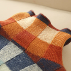 Women's multicoloured checkered turtleneck jumper