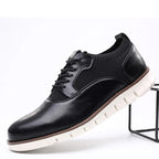 Men's casual lace-up sneakers with textured panels