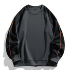 Unisex colourblock crew-neck sweatshirt with contrast long sleeves and orange seam detailing