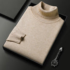 Ribbed turtleneck sweater with long sleeves and cuffed hem