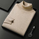 Ribbed turtleneck sweater with long sleeves and cuffed hem