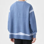 Men's striped V-neck cardigan sweater with long sleeves and tie closures
