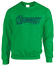 Unisex crew neck sweatshirt with Highbury London front graphic and ribbed trims