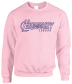 Unisex crew neck sweatshirt with Highbury London front graphic and ribbed trims