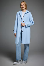 Women's single-breasted trench coat with pointed collar and button front