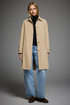 Women's single-breasted trench coat with pointed collar and button front