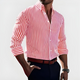 Men's vertical striped shirt with button front and rolled sleeves