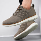 Men's lace-up trainers with textured upper, round toe and contrasting sole