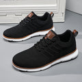 Men's lace-up trainers with textured upper, round toe and contrasting sole