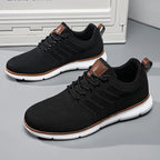 Men's lace-up trainers with textured upper, round toe and contrasting sole