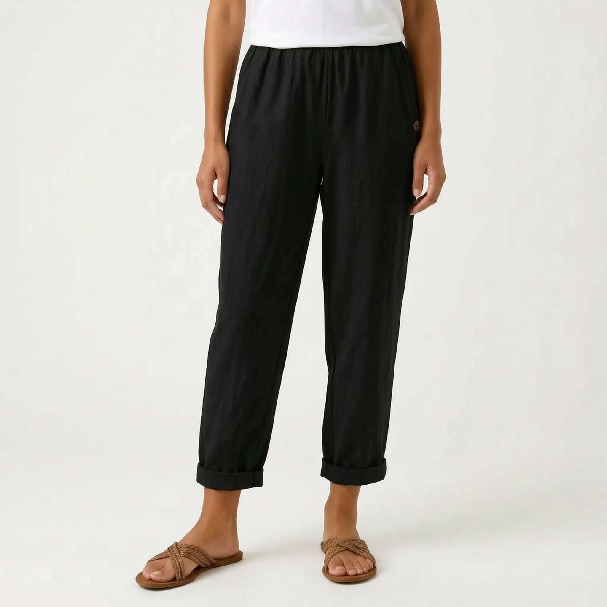 Solenta  - Relaxed Fit Cropped Summer Trousers Casual Daytime Outings