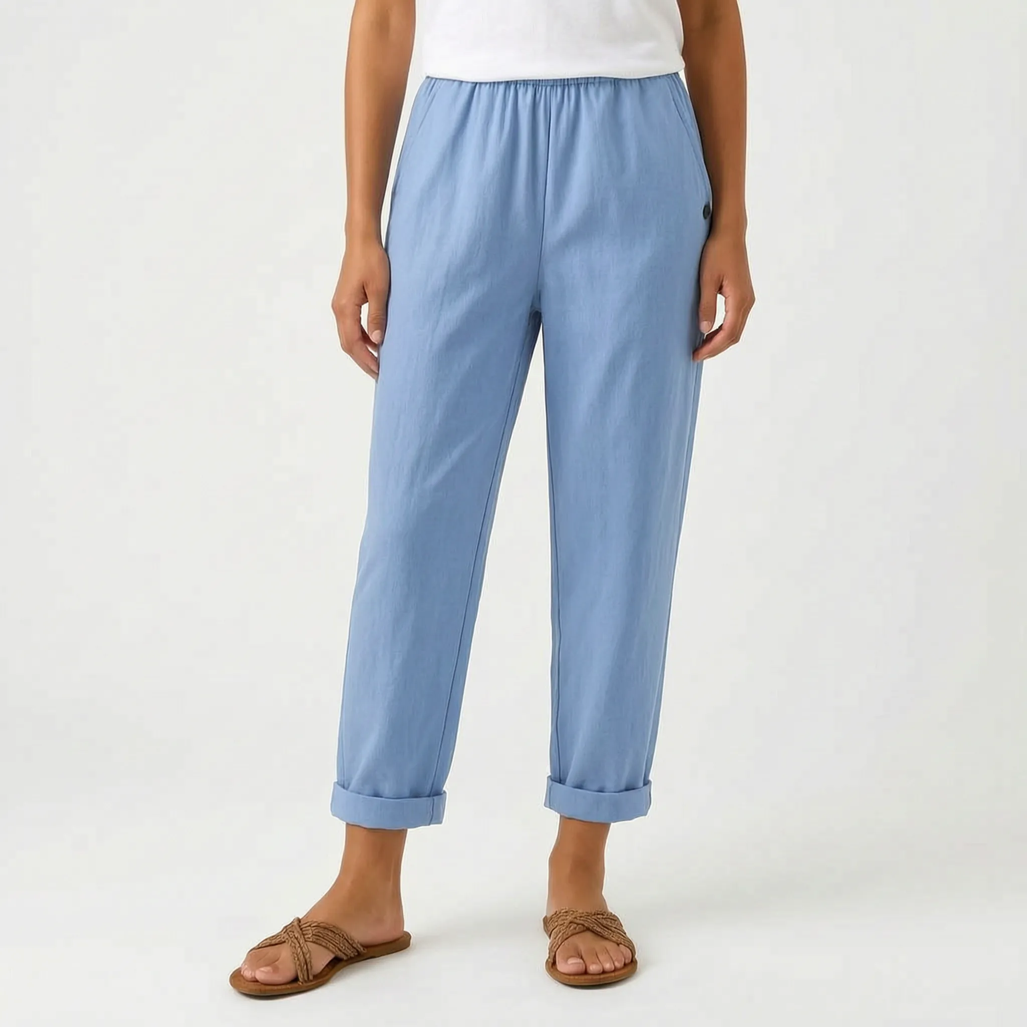 Solenta  - Relaxed Fit Cropped Summer Trousers Casual Daytime Outings