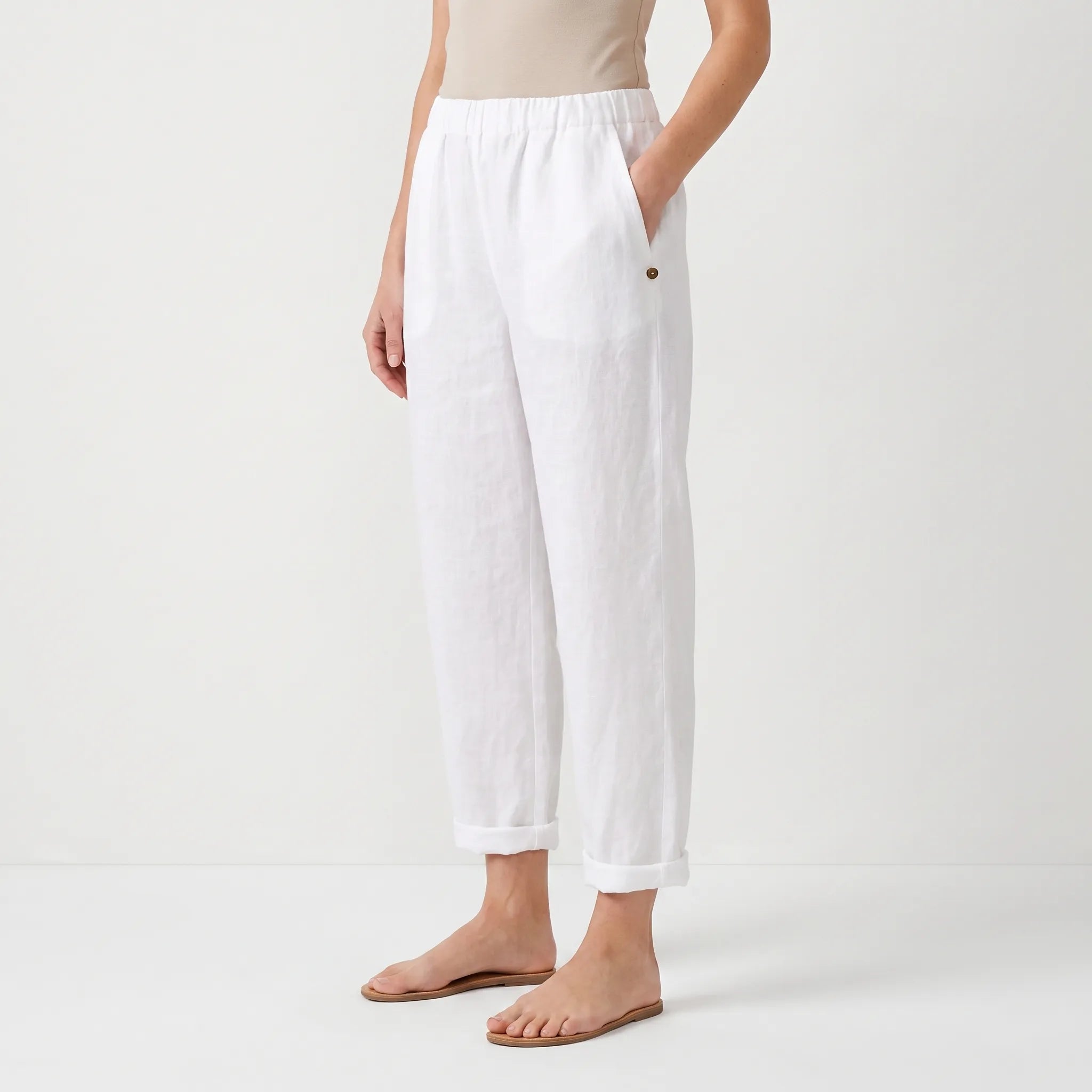 Solenta  - Relaxed Fit Cropped Summer Trousers Casual Daytime Outings