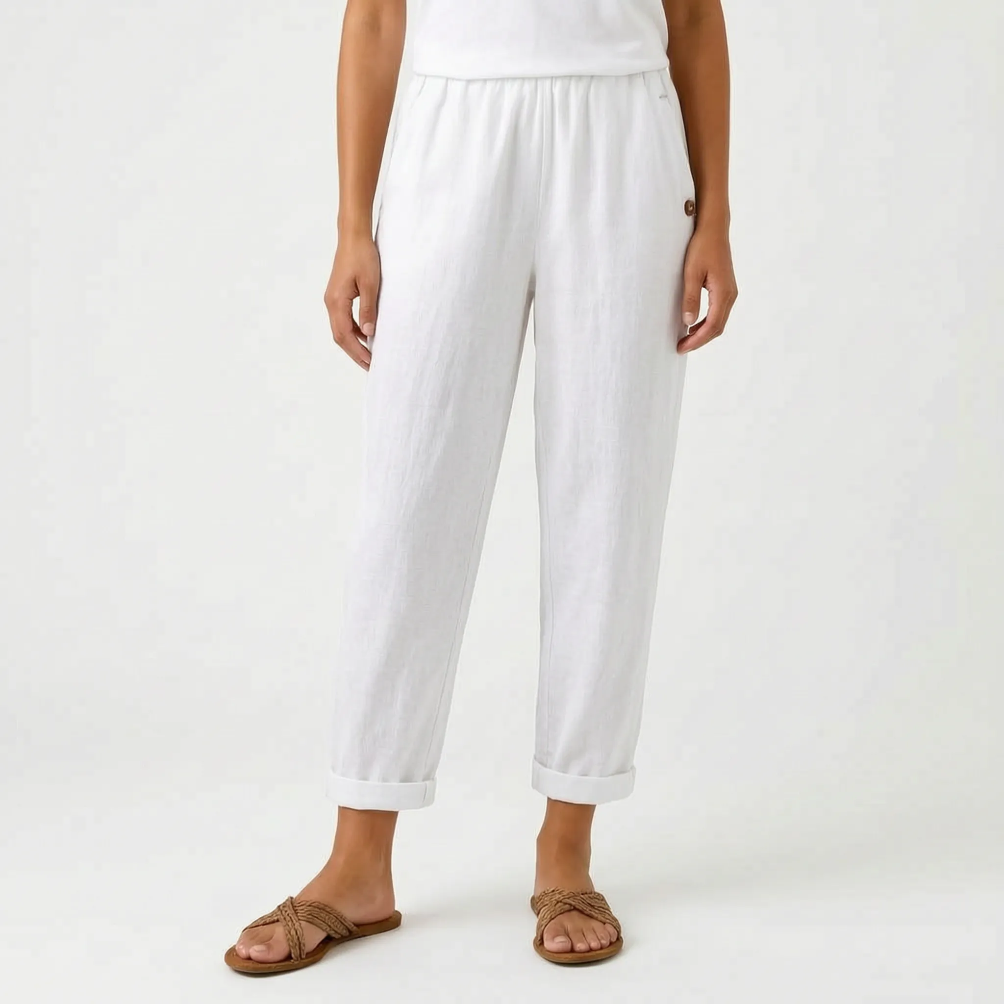 Solenta  - Relaxed Fit Cropped Summer Trousers Casual Daytime Outings